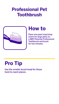 Professional Pet Toothbrush - Patented 45 Degree Dual-Ended Brush Head