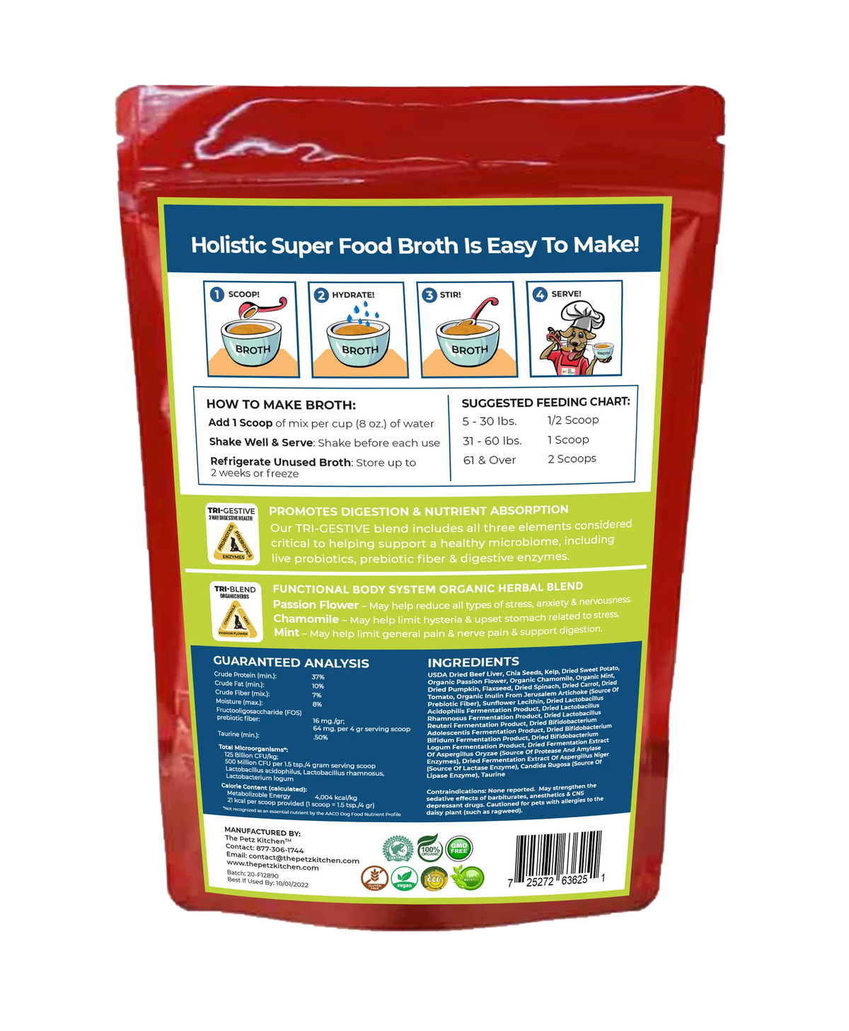 Super Food Broth Stress & Anxiety Support* The Petz Kitchen Dogs & Cats