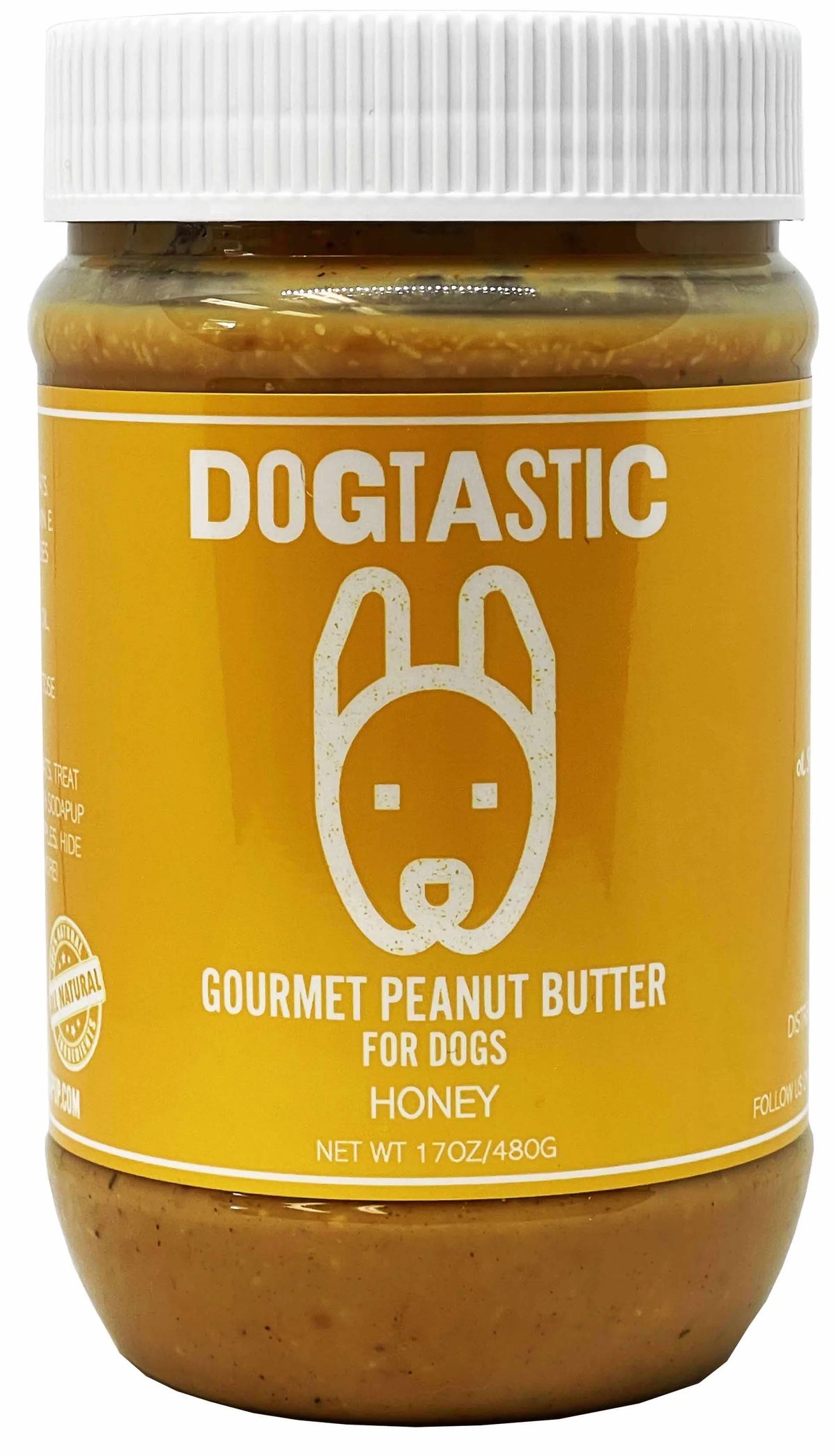 Dogtastic Gourmet Peanut Butter for Dogs Honey Flavor 17oz