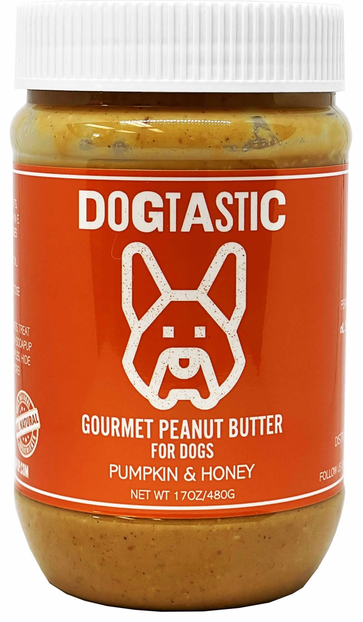 Dogtastic Gourmet Peanut Butter for Dogs Pumpkin & Honey Flavor 17oz