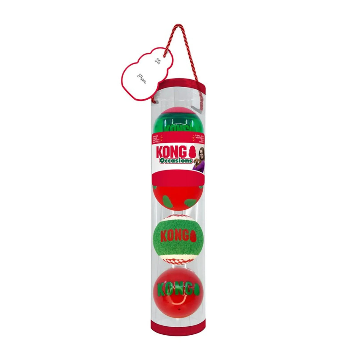 KONG Holiday Occasions Balls 4-pk Md