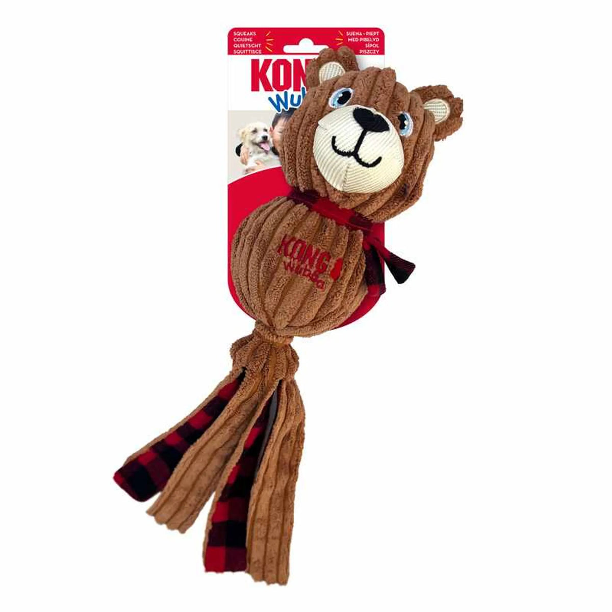 KONG Holiday Wubba(TM) Corduroy Bear Lg