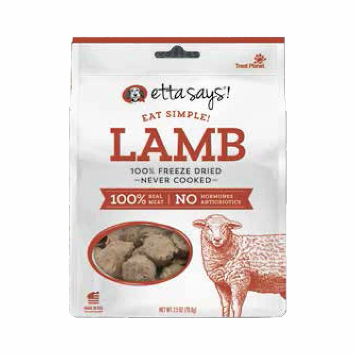 Etta Says! Eat Simple! 100% Freeze Dried Dog Treats Lamb 2.5oz