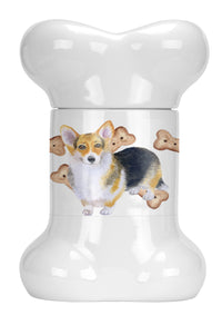 Dog on Bone Shaped Treat Jar