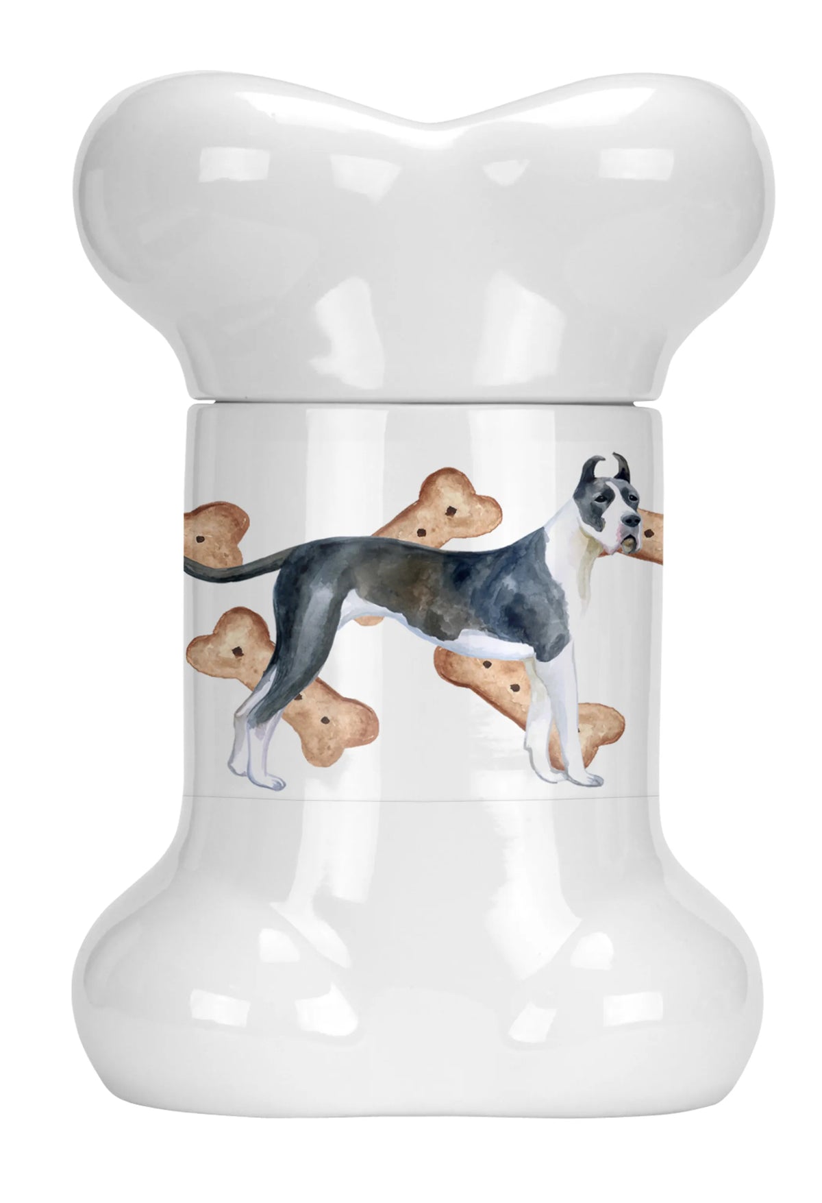 Dog on Bone Shaped Treat Jar