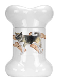 Dog on Bone Shaped Treat Jar