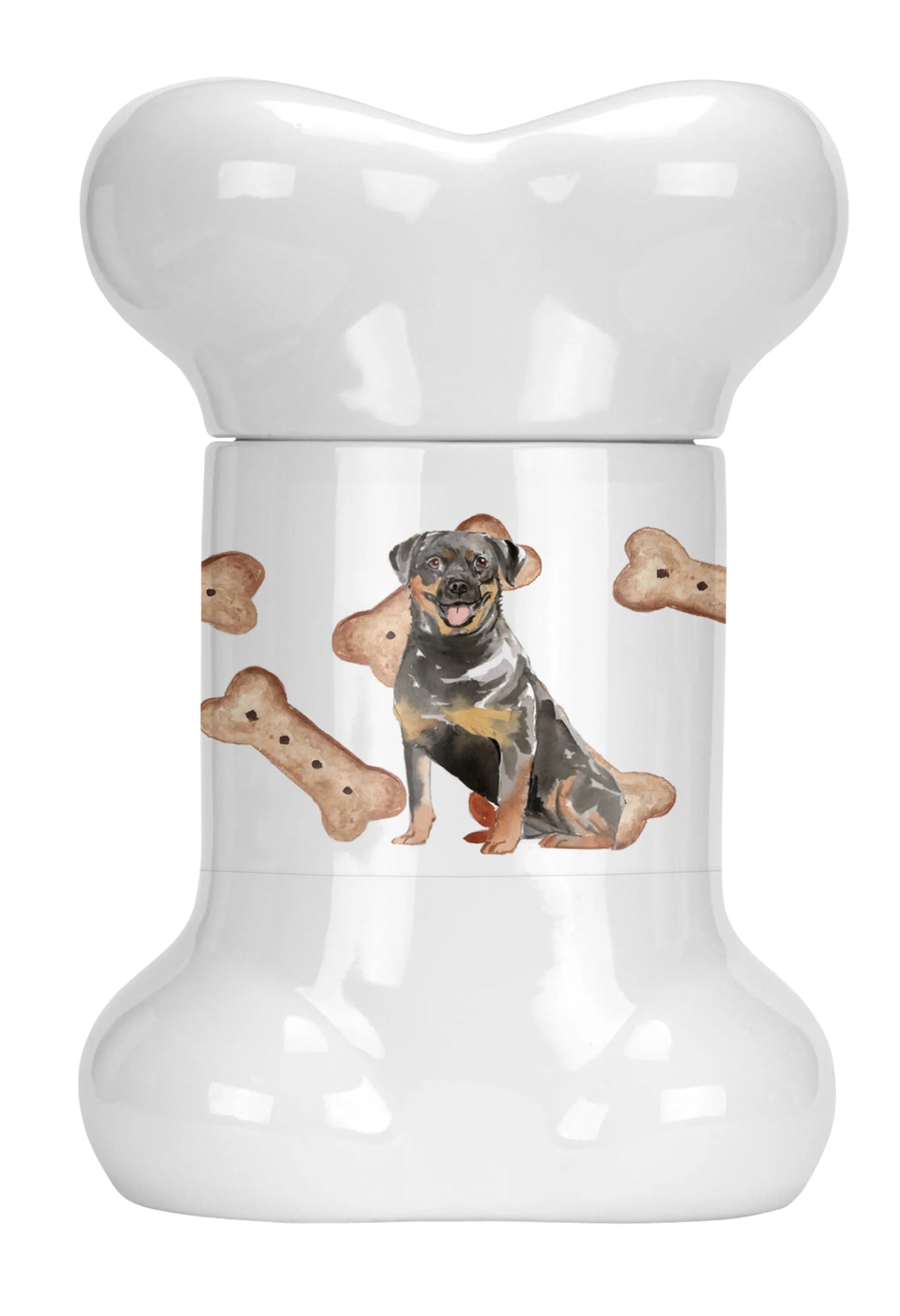 Dog on Bone Shaped Treat Jar