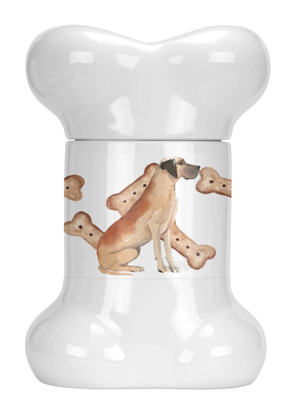 Dog on Bone Shaped Treat Jar