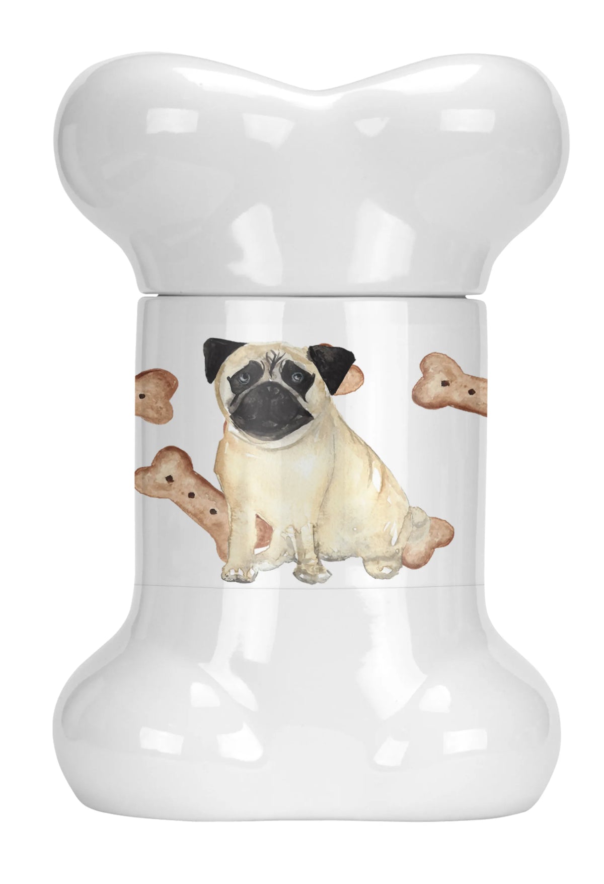 Dog on Bone Shaped Treat Jar