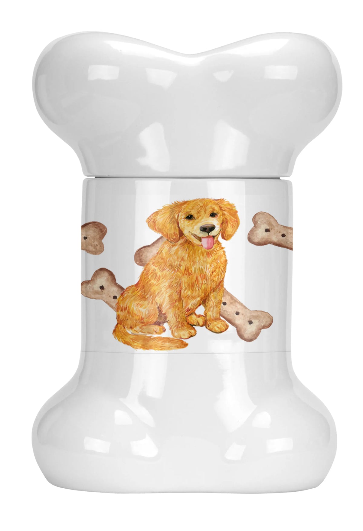 Dog on Bone Shaped Treat Jar