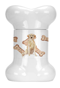 Dog on Bone Shaped Treat Jar